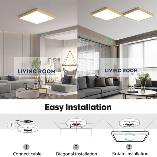 Picture of Wood 20inch 48w, 500*500*24mm 100V-265V LED Ceiling Light